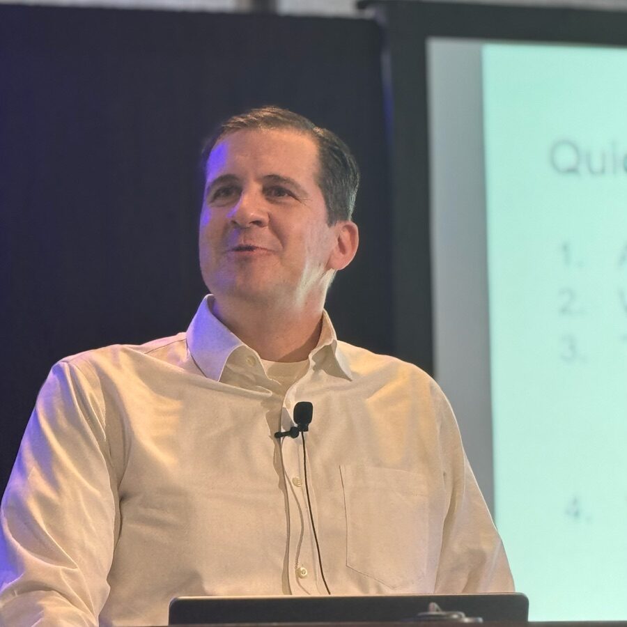 Dr. Aleks Jakulin speaking at an event